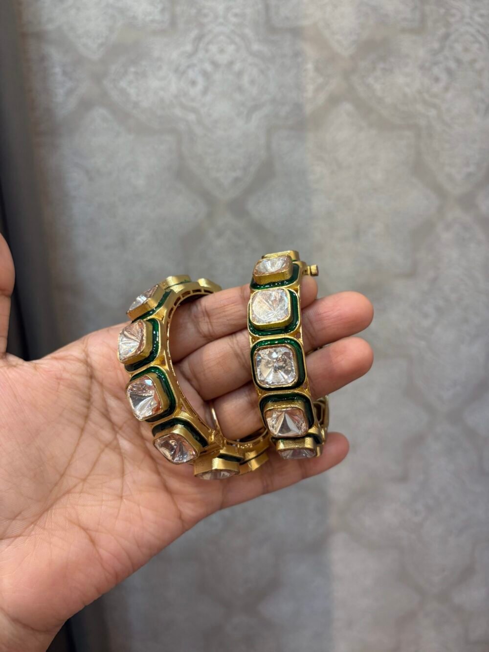 Alpana Polki Kundan Bangles - Image 3