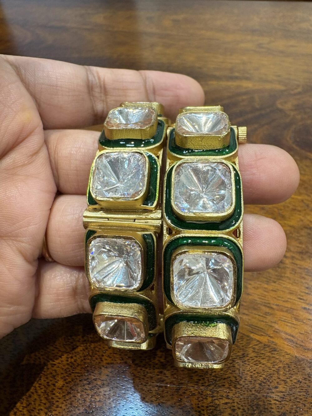 Alpana Polki Kundan Bangles - Image 6