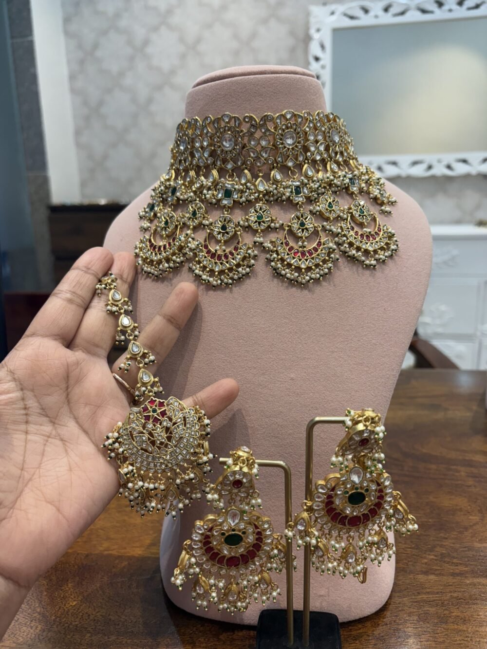 Preet Kundan Choker Set 92.5 Silver - Image 10