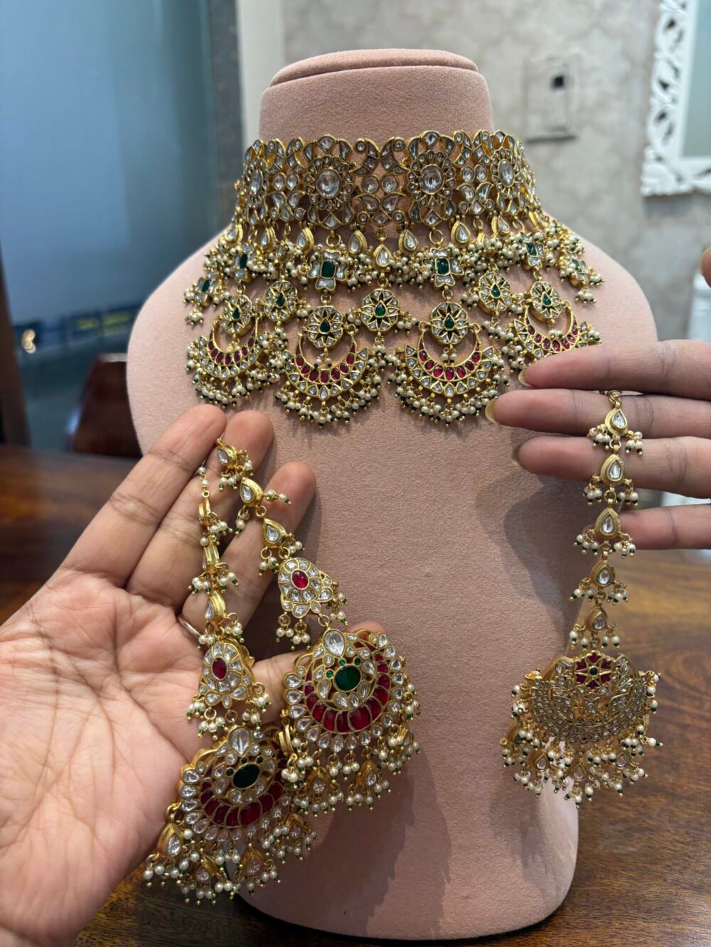 Preet Kundan Choker Set 92.5 Silver - Image 11