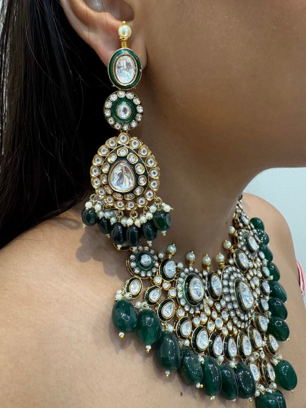 Rutvi Polki Bridal Necklace Set - Image 2