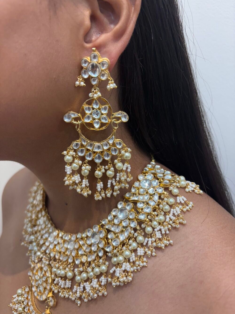 Aathira Kundan Bridal Necklace set - Image 2