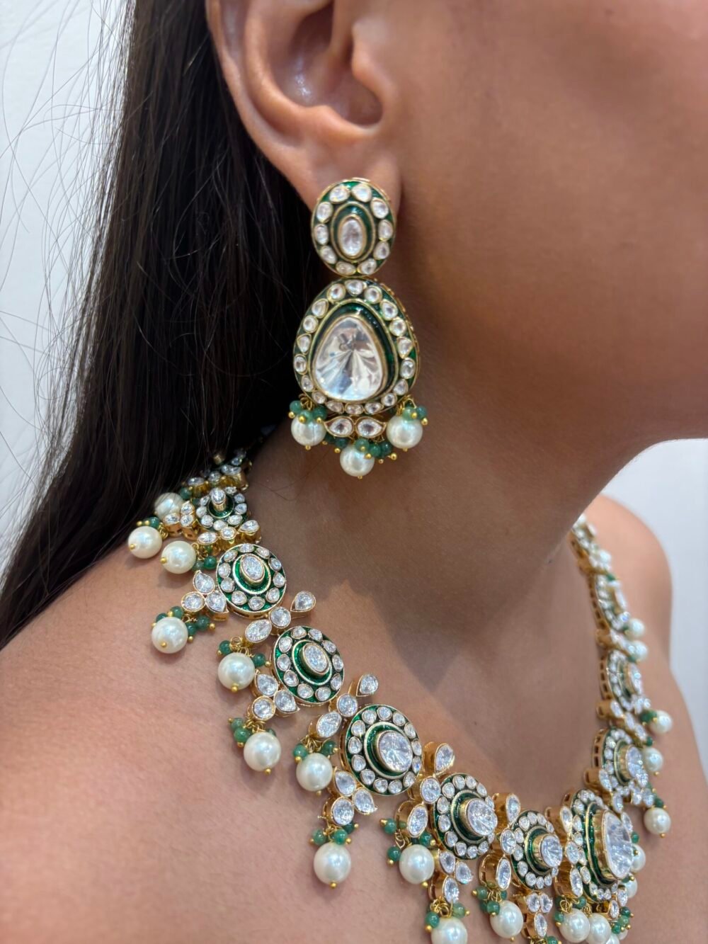Vanísia Polki Bridal Necklace Set - Image 4