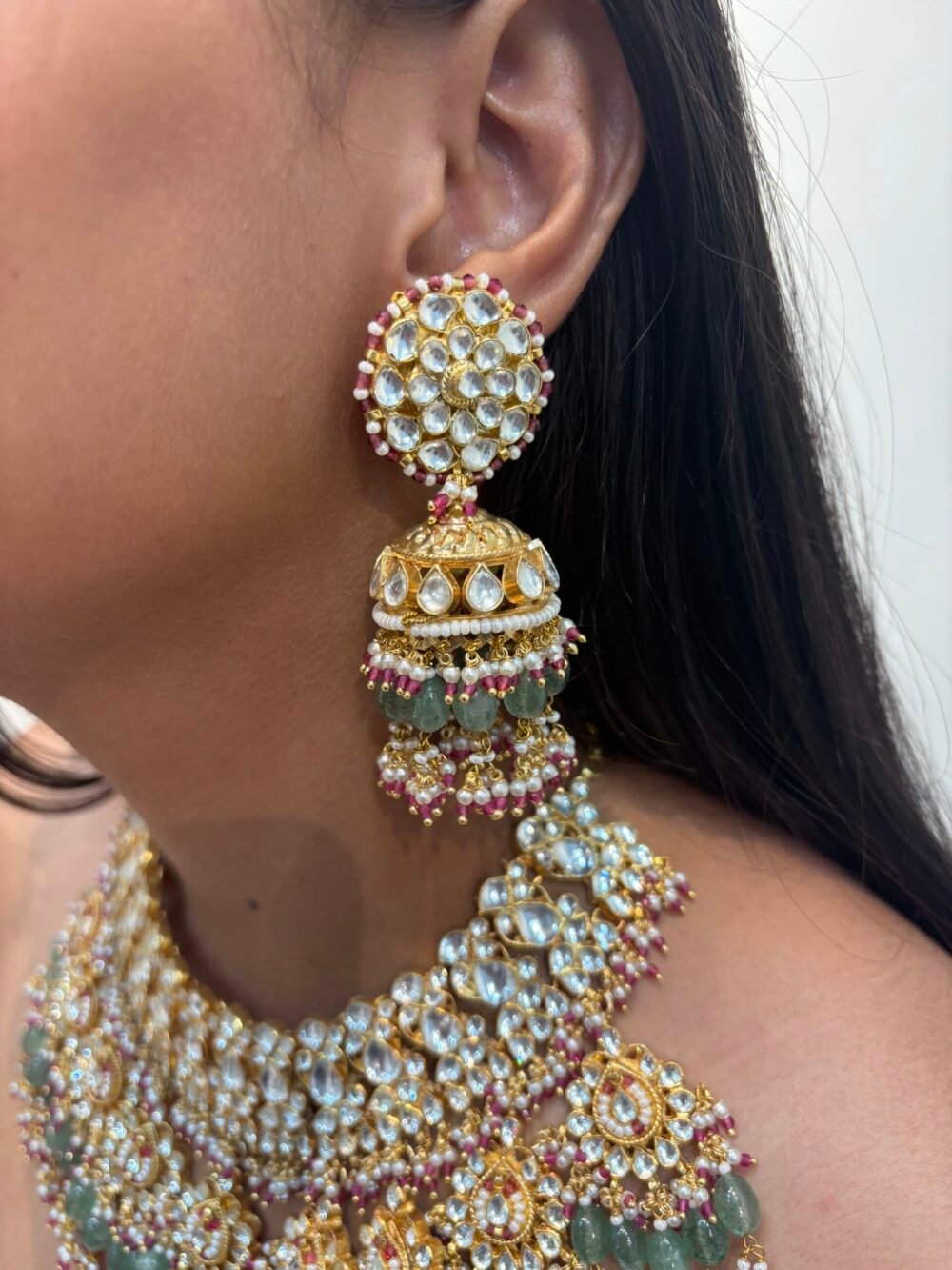 Trisha Bridal Kundan Necklace Set - Image 2