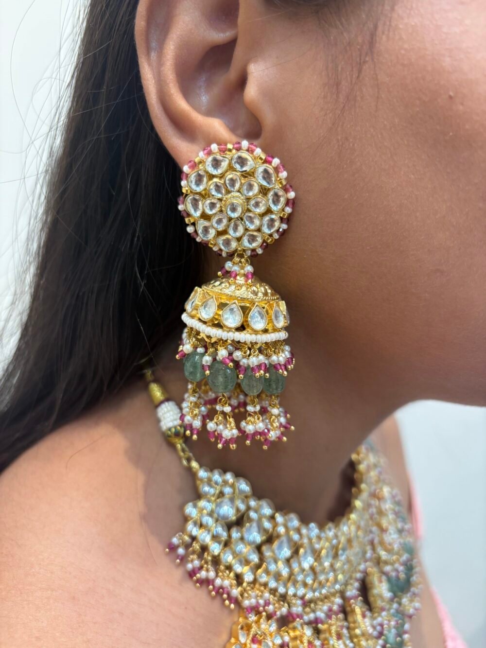 Trisha Bridal Kundan Necklace Set - Image 4