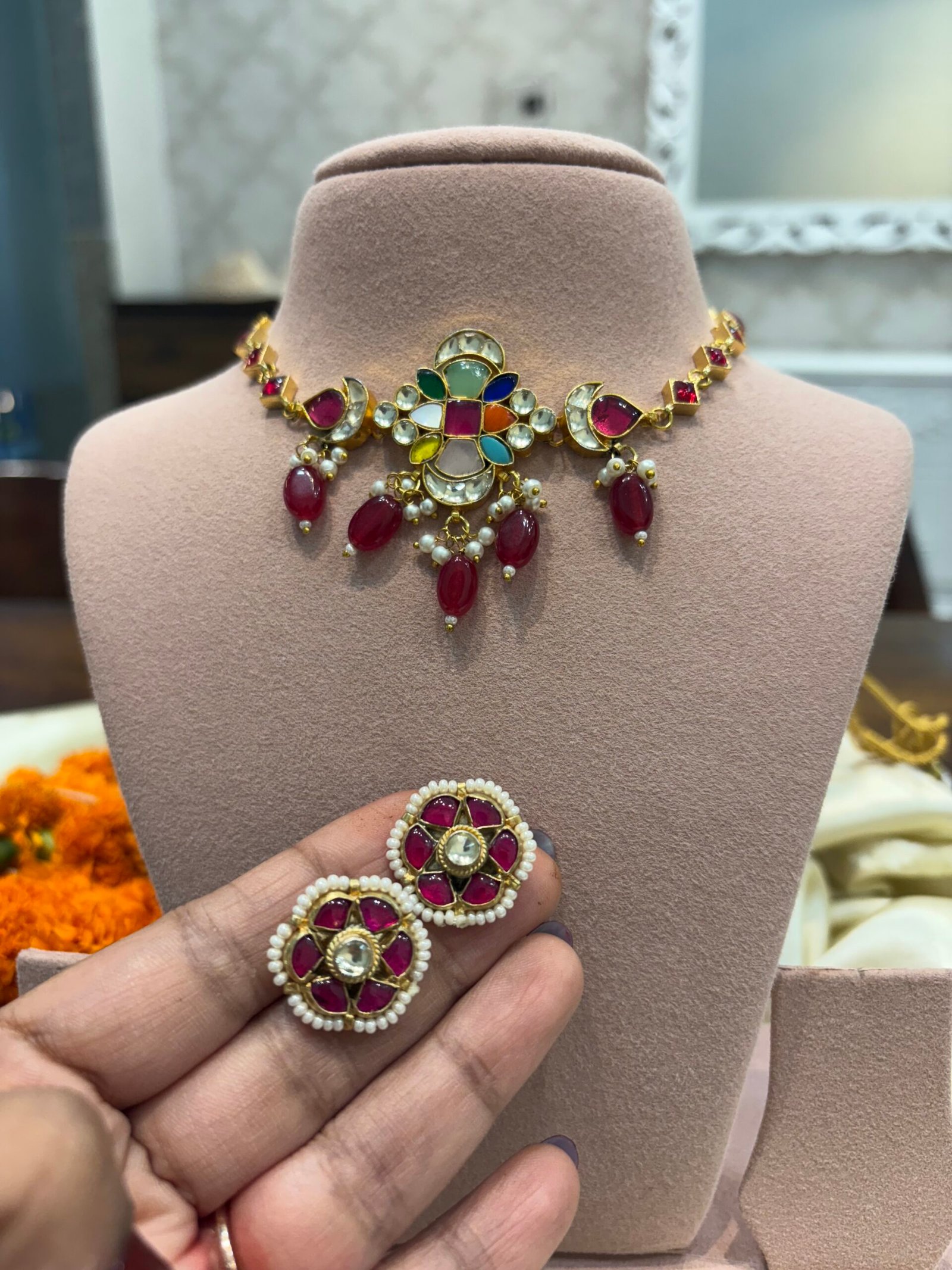 Navriti Kundan Navratan Choker Set