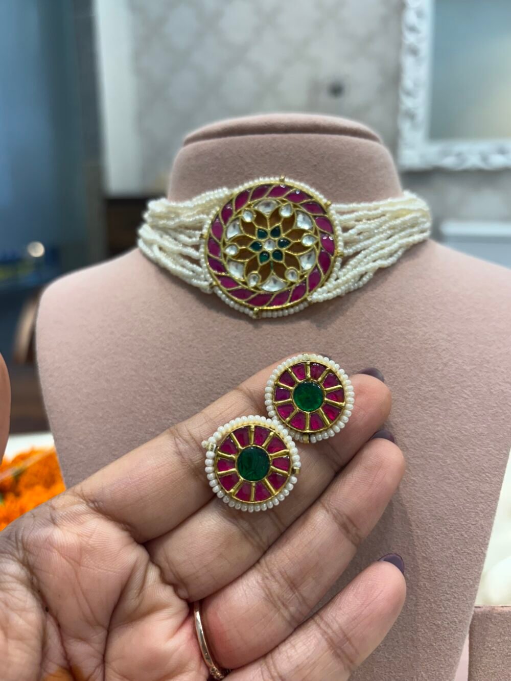 Malar Kundan Choker Set - Image 8