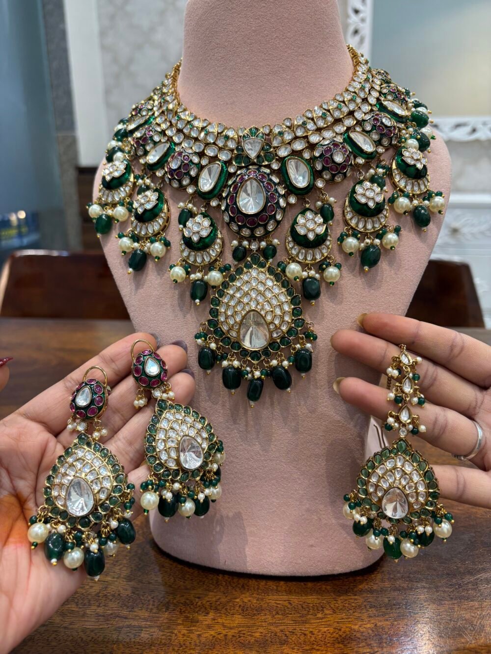 Norani Polki Bridal Necklace Set - Image 2