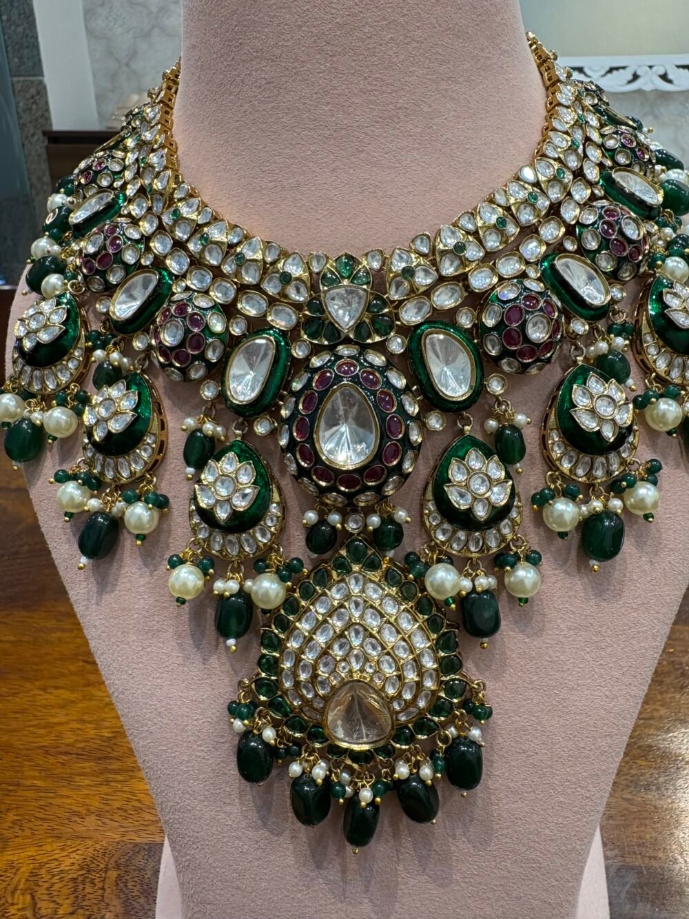 Norani Polki Bridal Necklace Set - Image 3