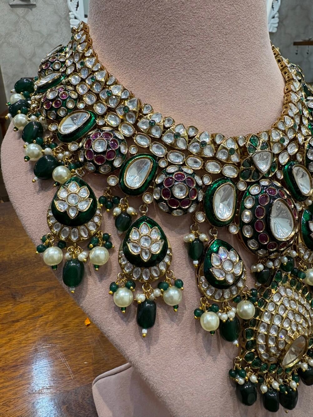 Norani Polki Bridal Necklace Set - Image 5