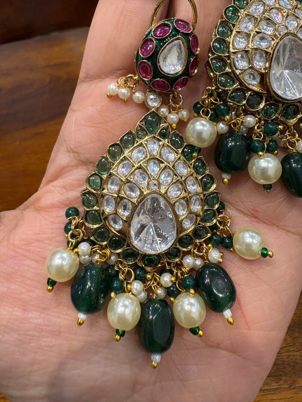 Norani Polki Bridal Necklace Set - Image 8