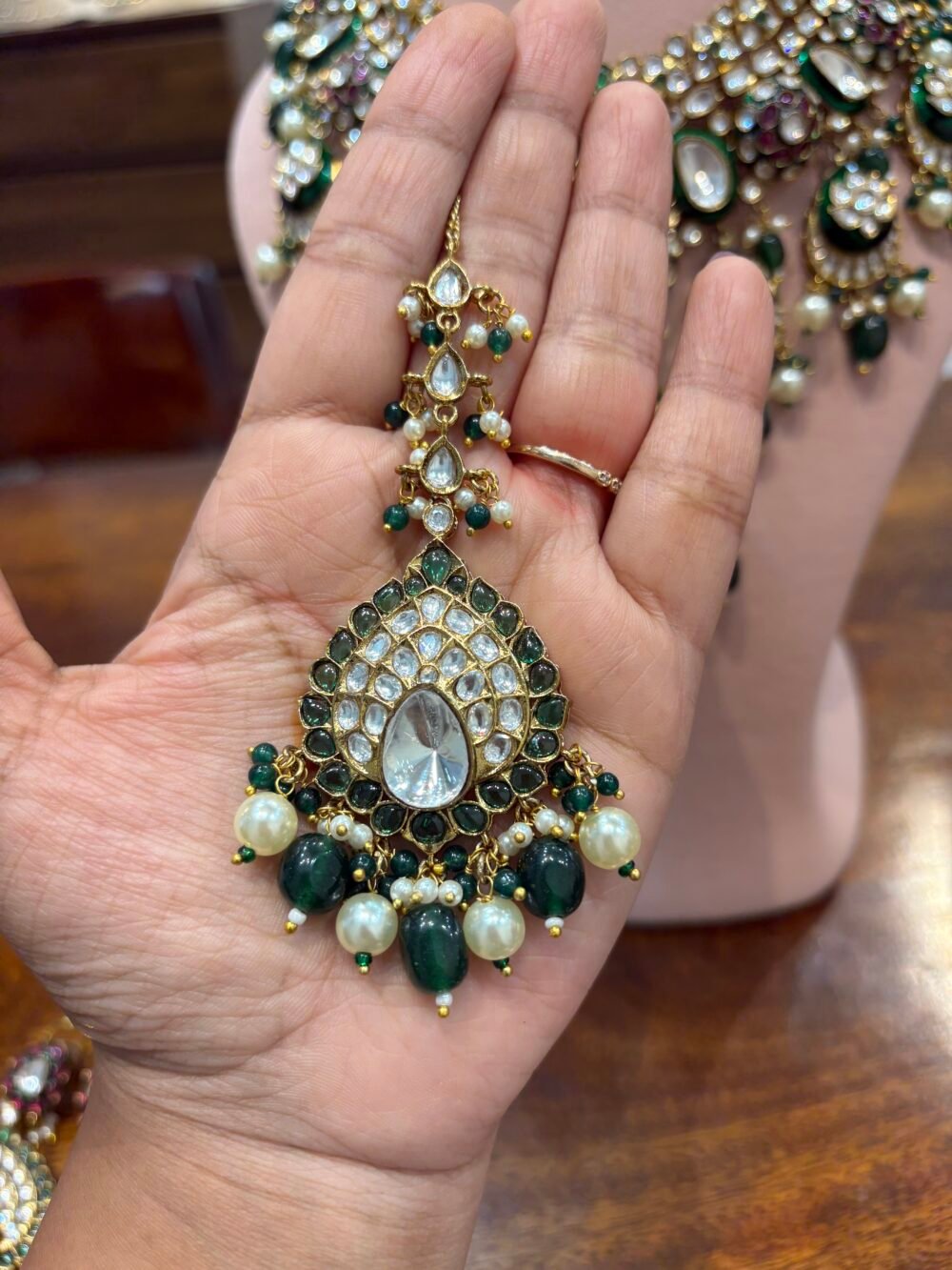 Norani Polki Bridal Necklace Set - Image 10