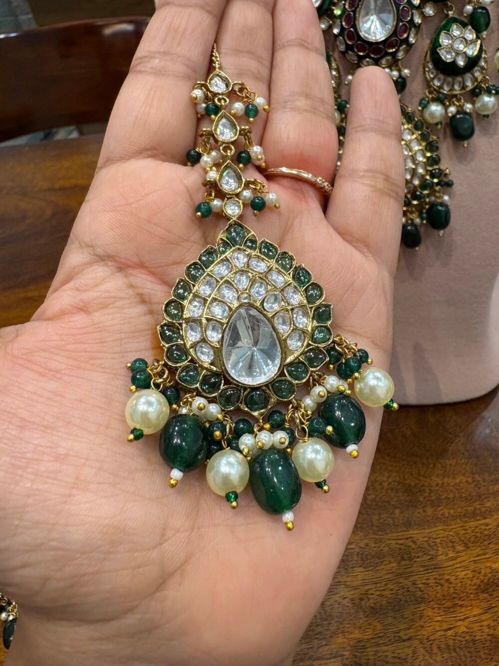 Norani Polki Bridal Necklace Set - Image 11