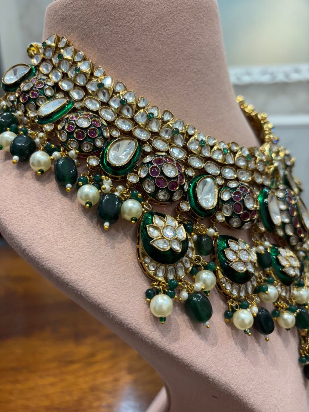 Norani Polki Bridal Necklace Set - Image 12