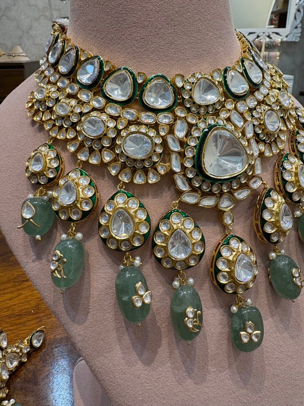 Maharika Polki Bridal Necklace Set - Image 4