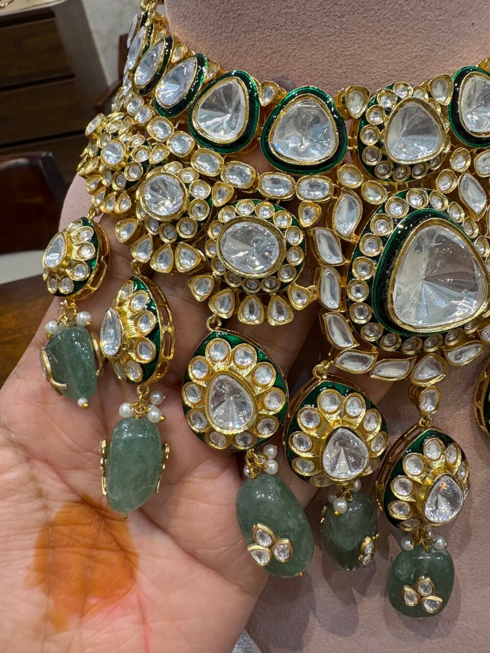 Maharika Polki Bridal Necklace Set - Image 5