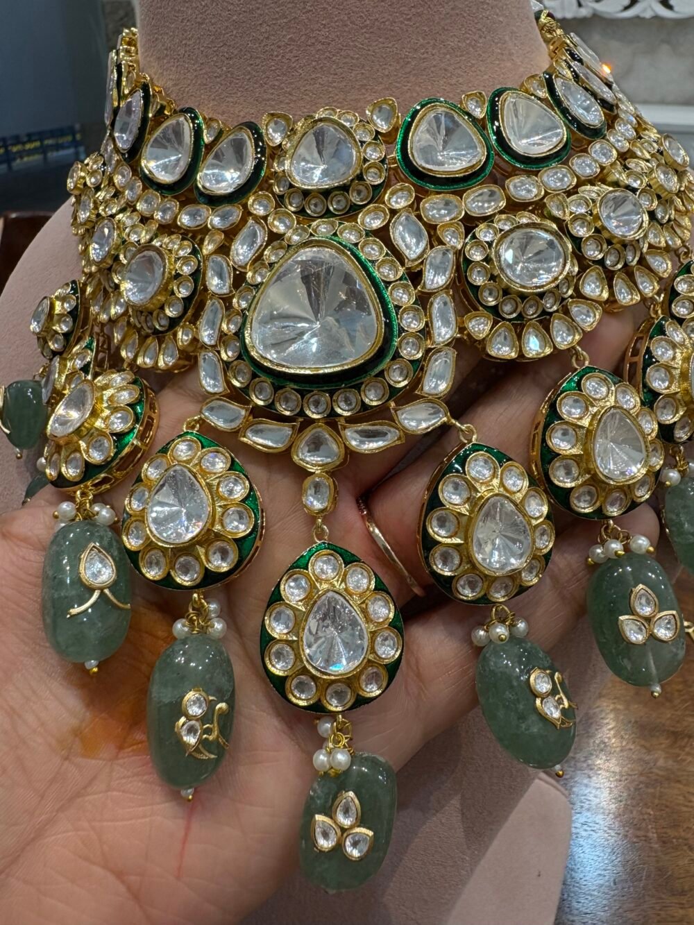 Maharika Polki Bridal Necklace Set - Image 6