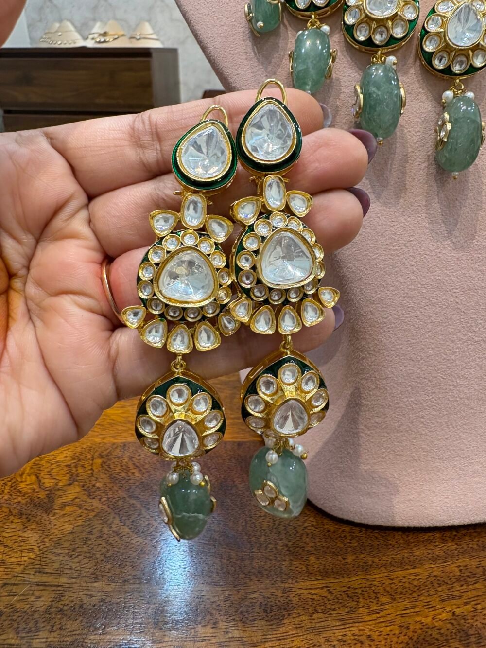 Maharika Polki Bridal Necklace Set - Image 7