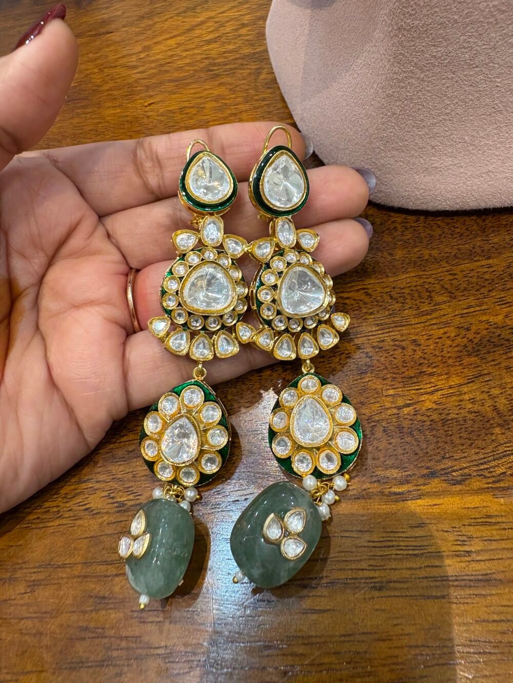 Maharika Polki Bridal Necklace Set - Image 8