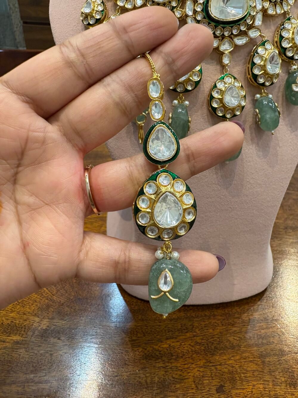 Maharika Polki Bridal Necklace Set - Image 9