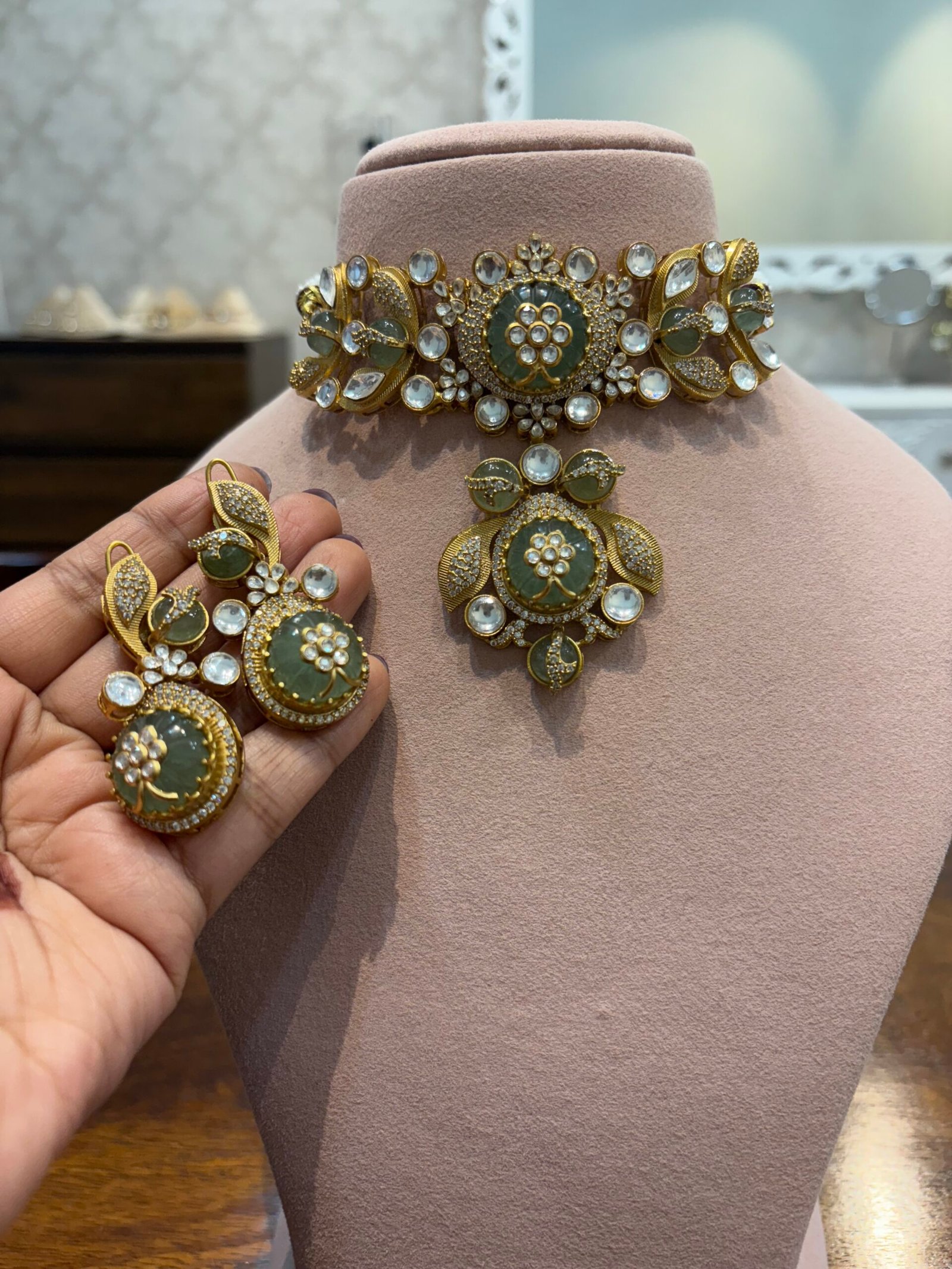 Zinnia Polki Bridal Choker Set