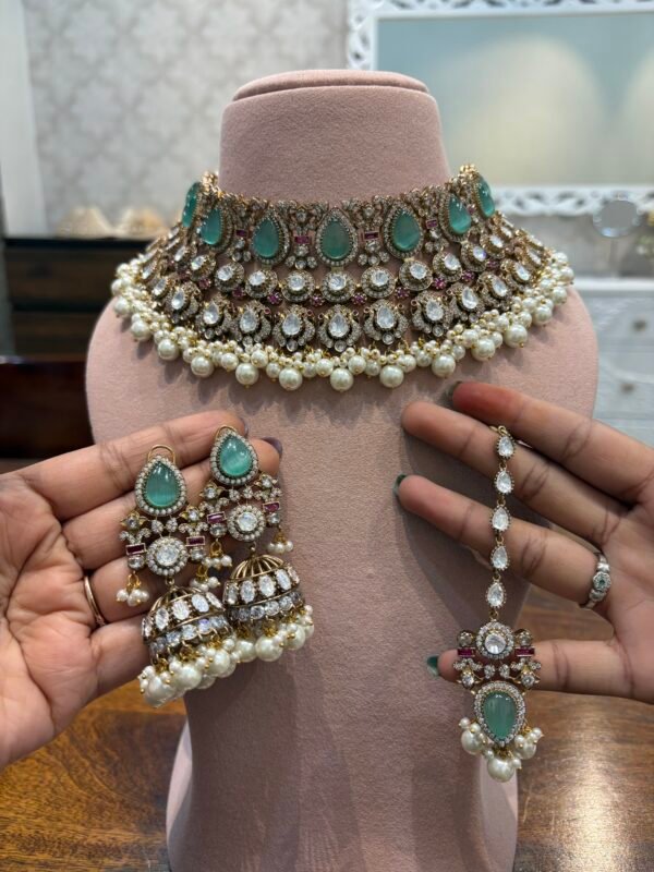 Reyna Polki Bridal Necklace Set