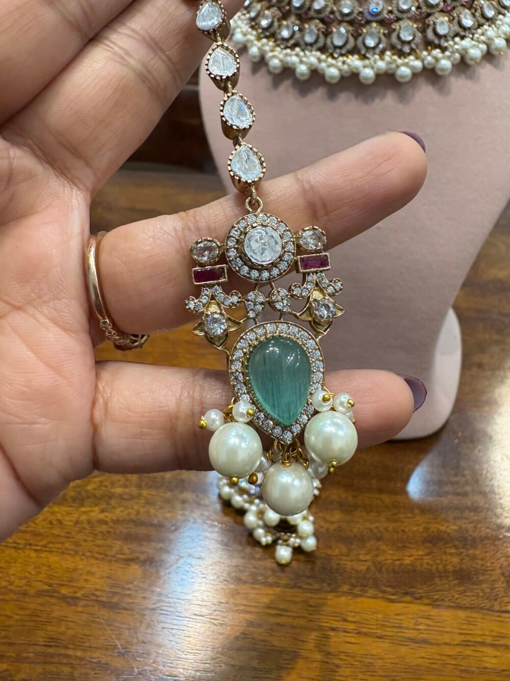 Reyna Polki Bridal Necklace Set - Image 10