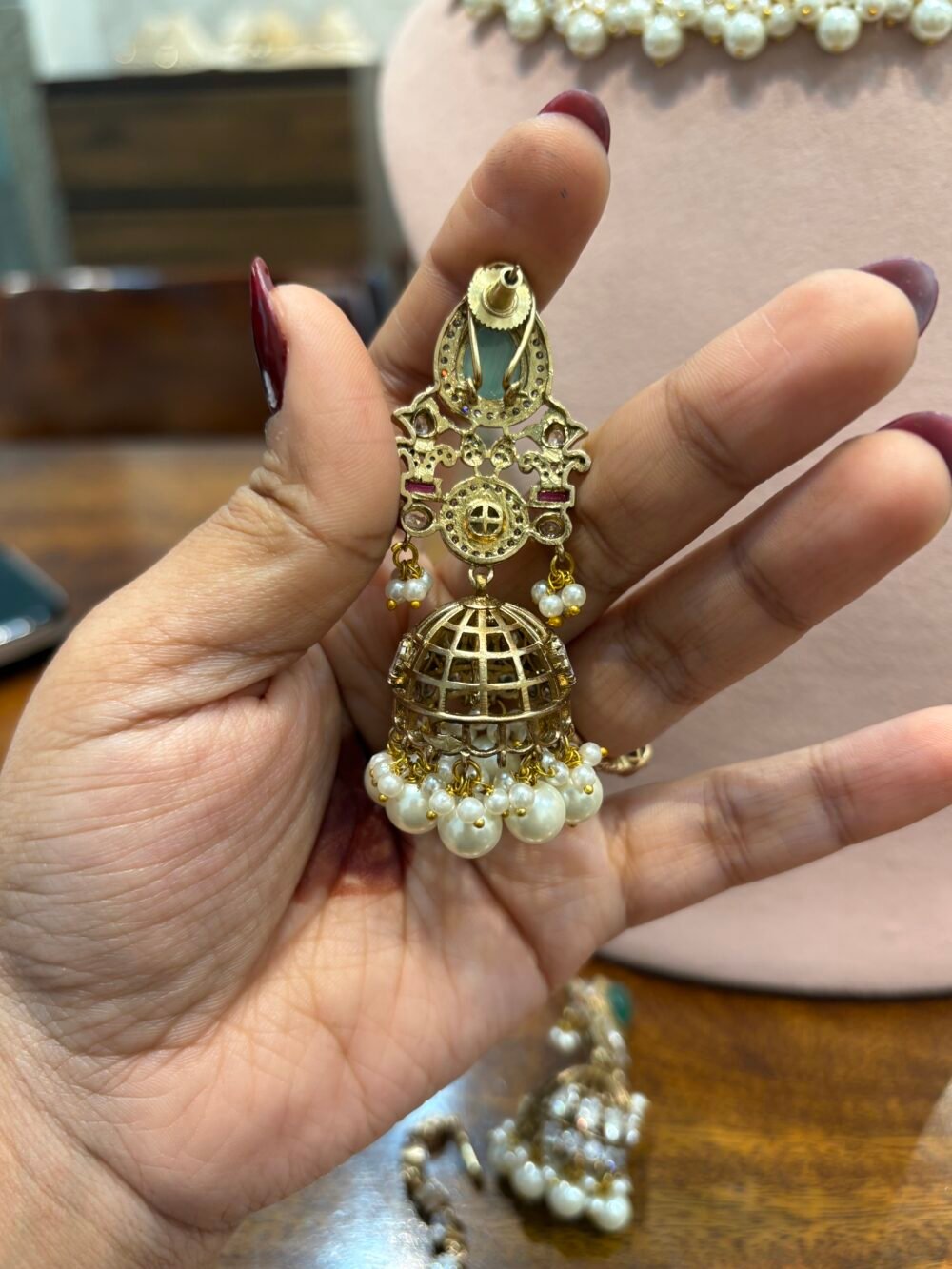 Reyna Polki Bridal Necklace Set - Image 8
