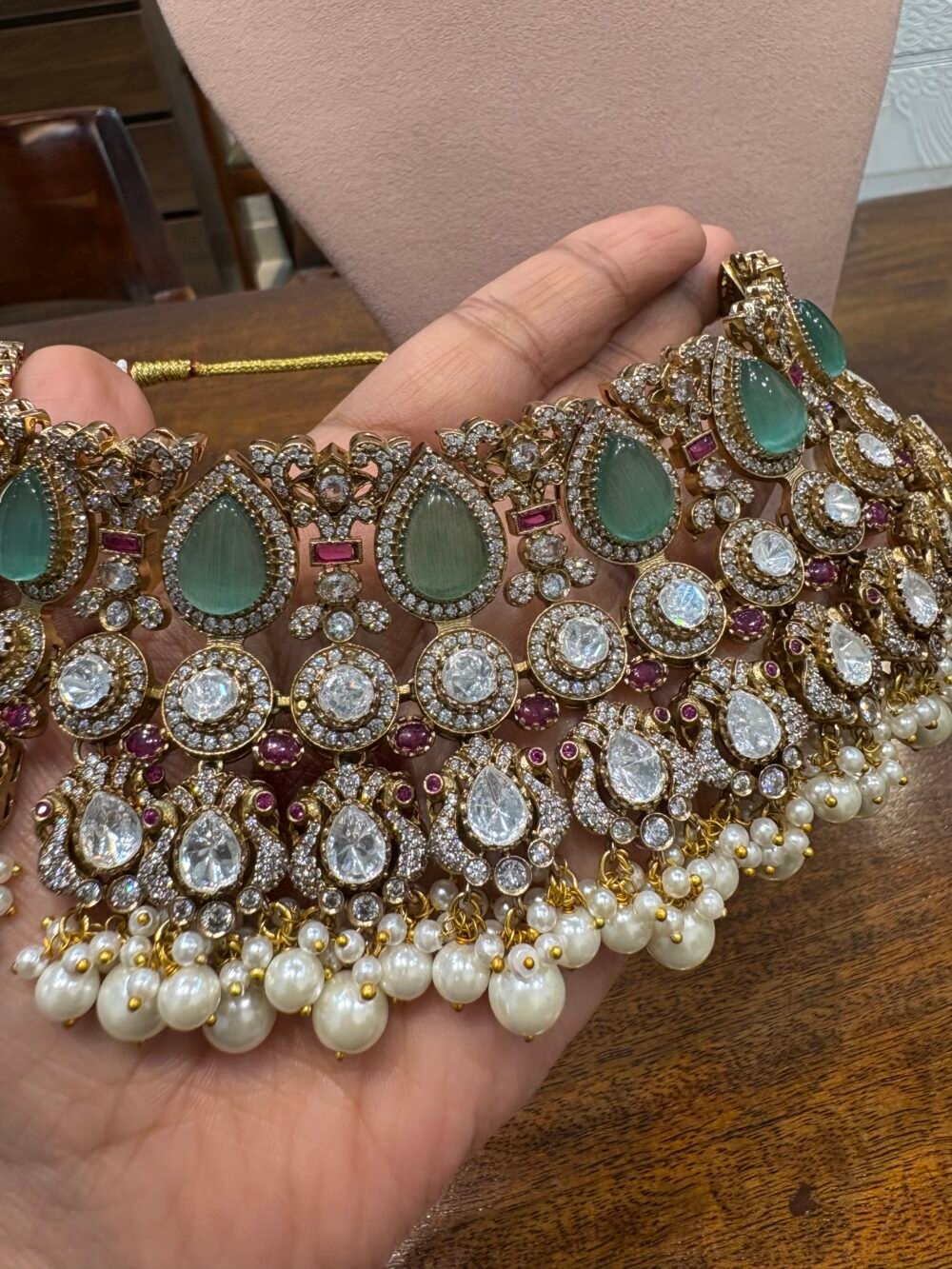Reyna Polki Bridal Necklace Set - Image 4