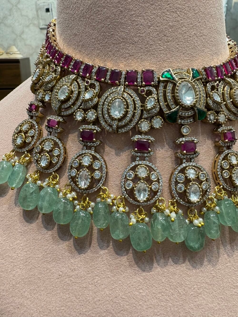 Prithika Polki Bridal Necklace Set - Image 2