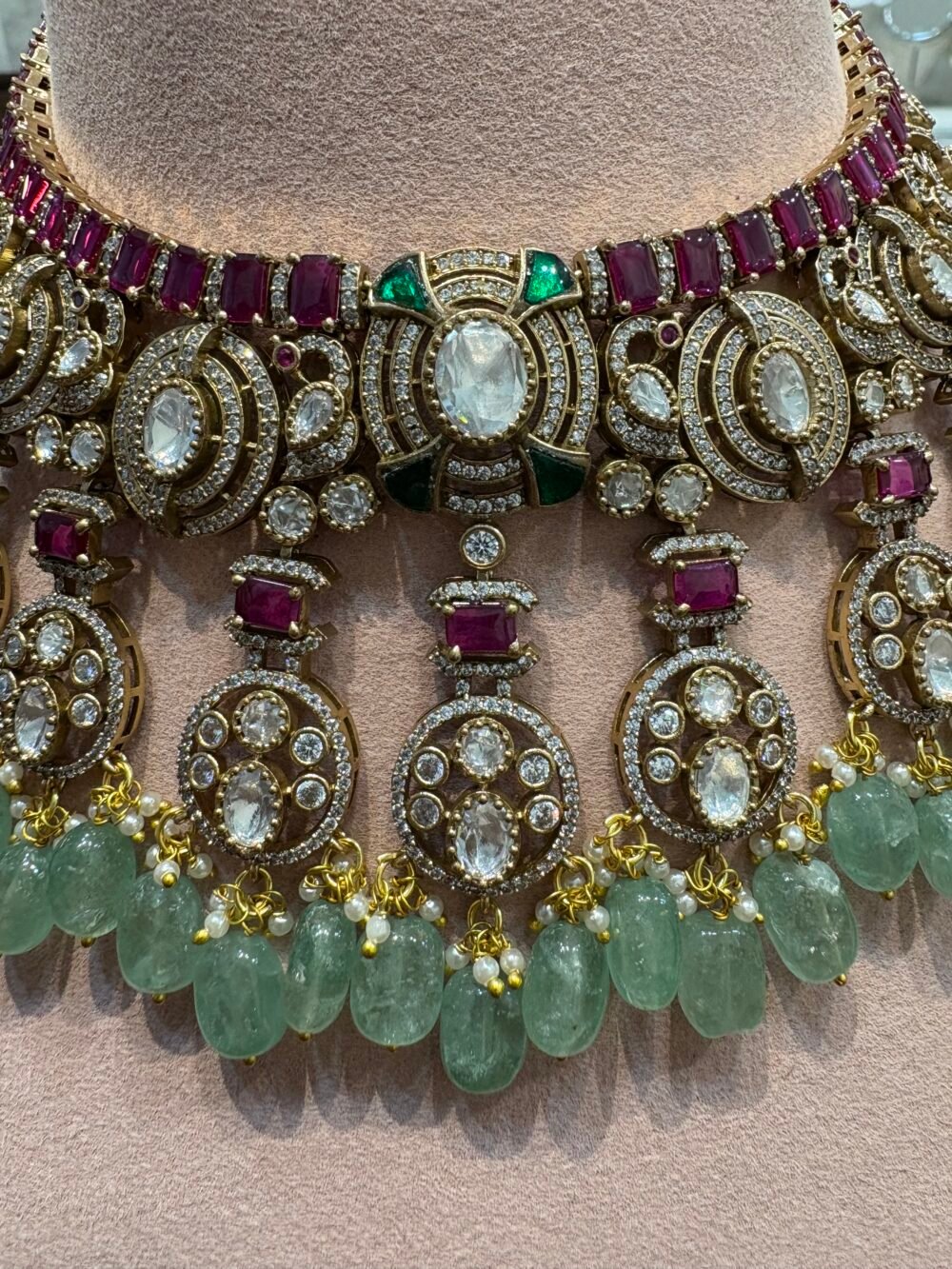 Prithika Polki Bridal Necklace Set - Image 3