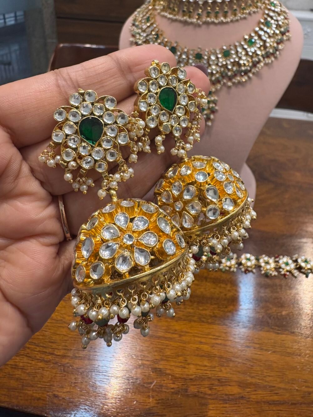 Aadhvitha Kundan Bridal Necklace Set - Image 7
