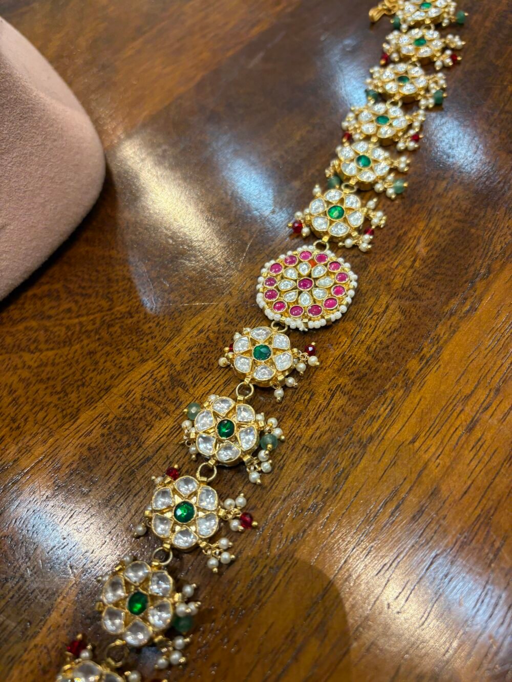 Aadhvitha Kundan Bridal Necklace Set - Image 10