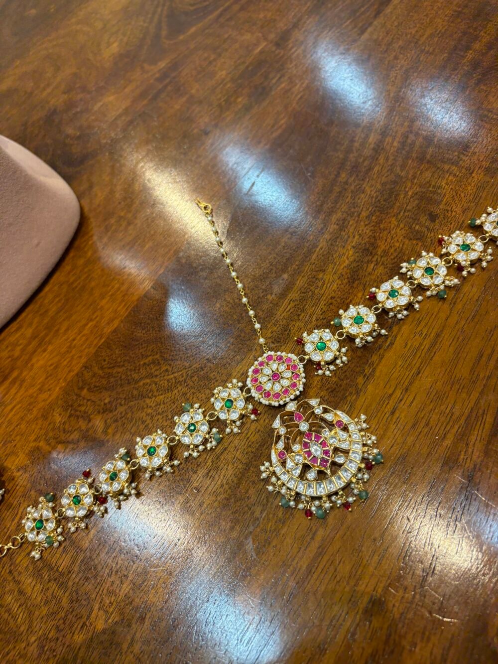 Aadhvitha Kundan Bridal Necklace Set - Image 11