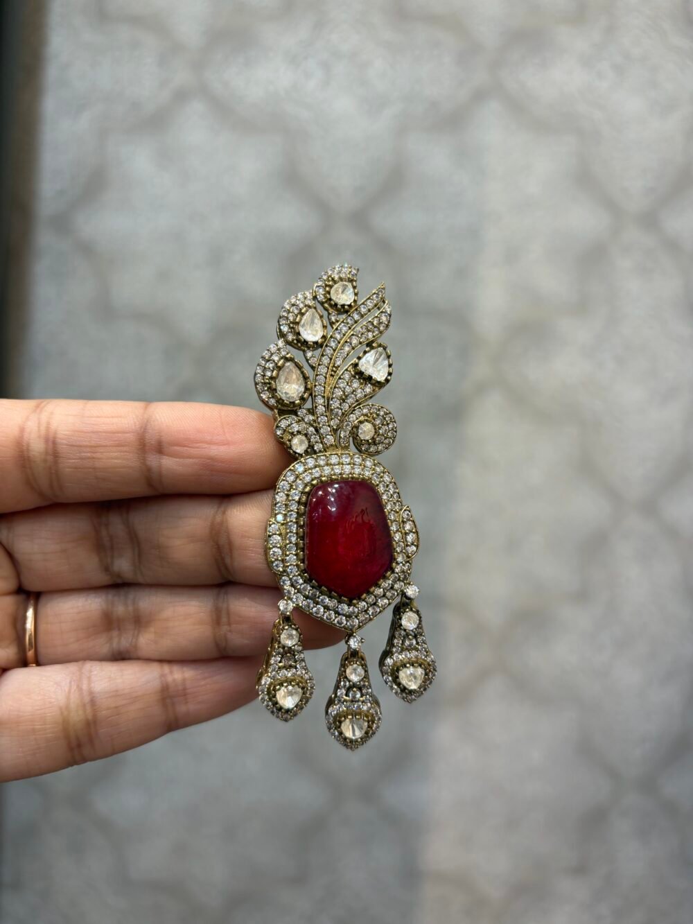 Shaurya Polki Kalgi (Ruby) - Image 2