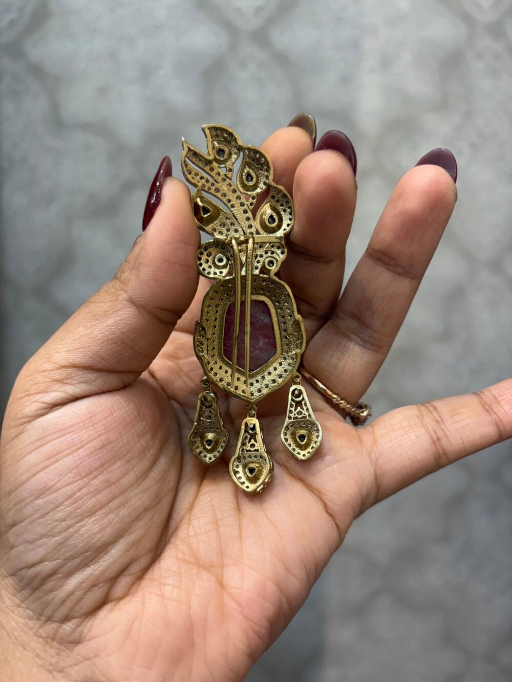 Shaurya Polki Kalgi (Ruby) - Image 4