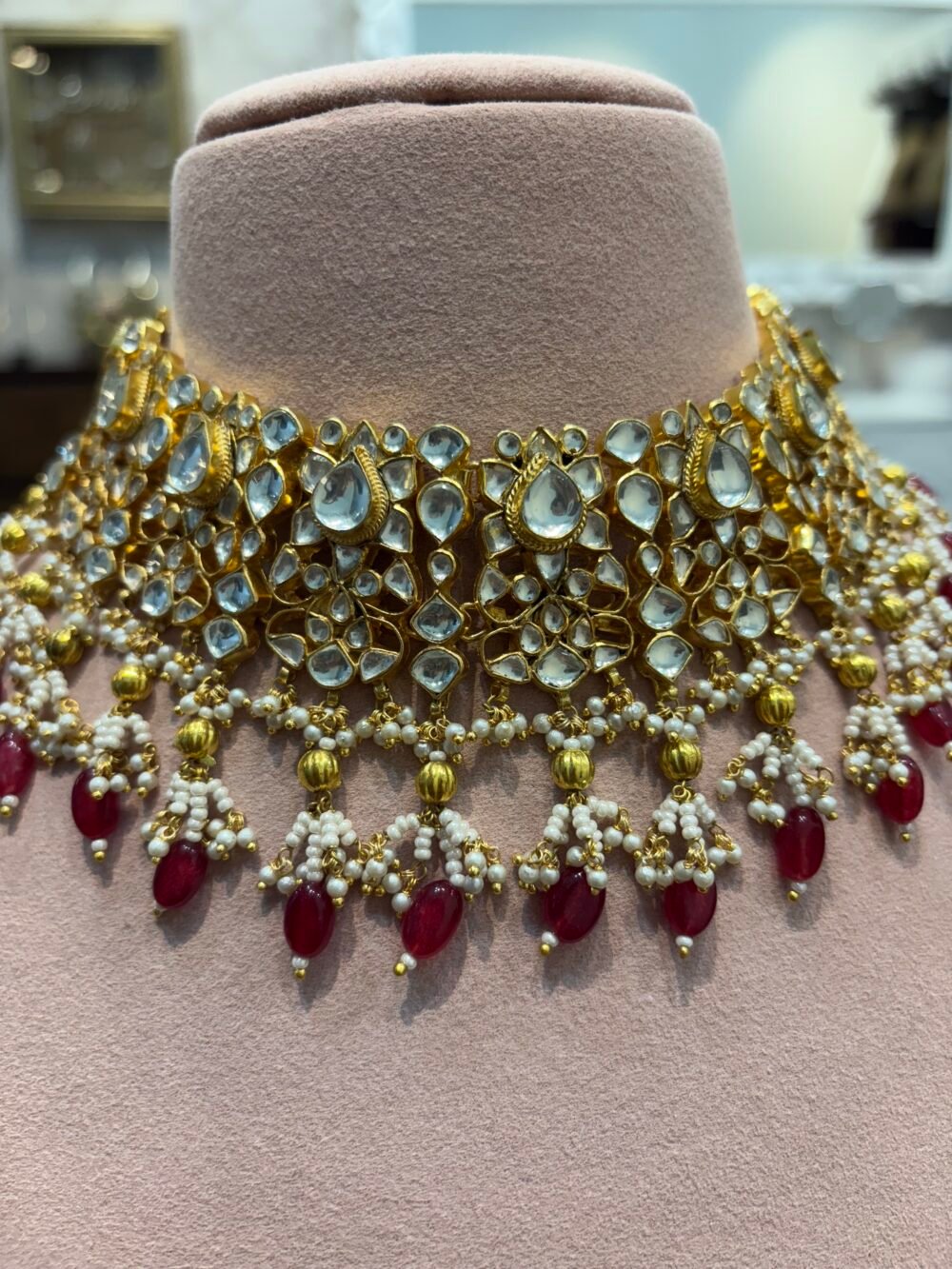 Rahina Bridal Kundan Necklace Set - Image 2