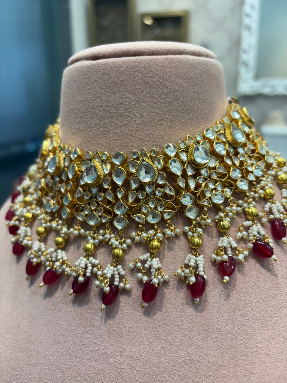 Rahina Bridal Kundan Necklace Set - Image 7