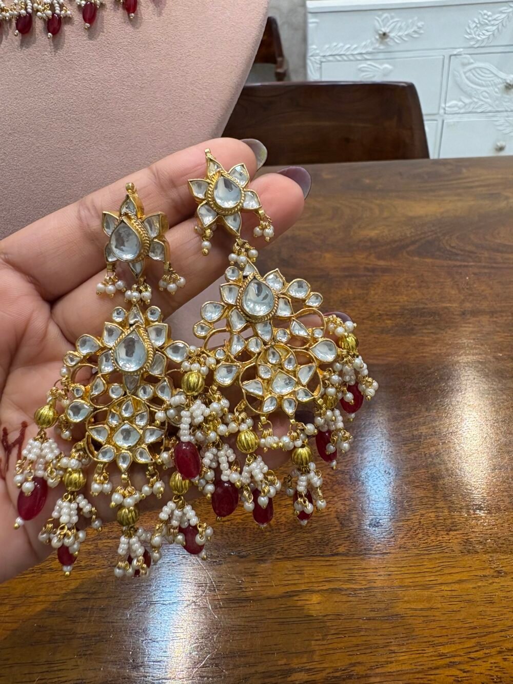 Rahina Bridal Kundan Necklace Set - Image 4