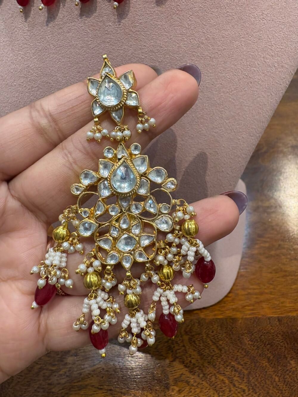 Rahina Bridal Kundan Necklace Set - Image 5