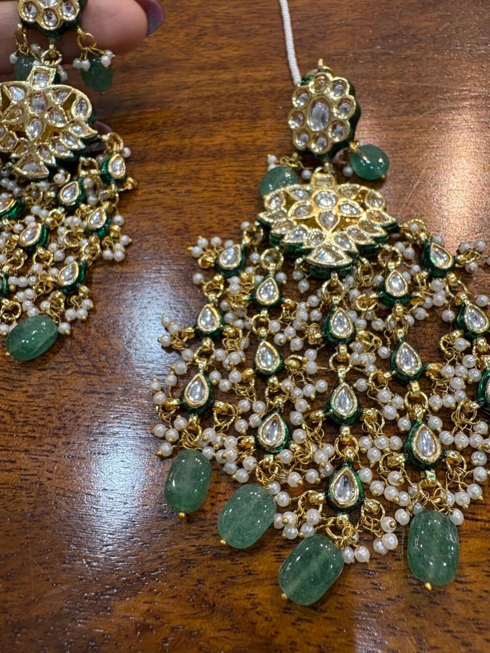 Gitanjali Oversized Kundan Earrings - Image 6