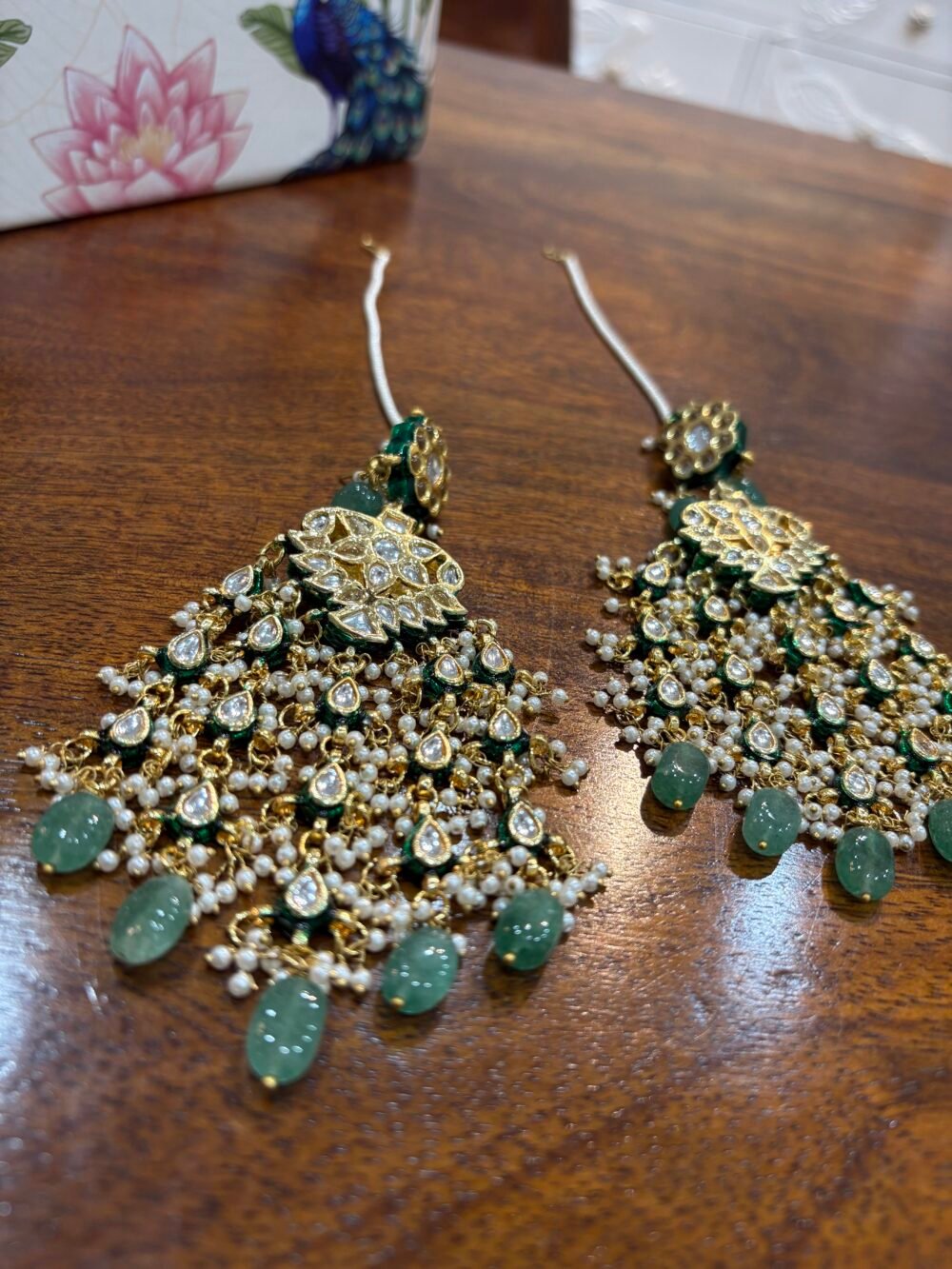 Gitanjali Oversized Kundan Earrings - Image 8