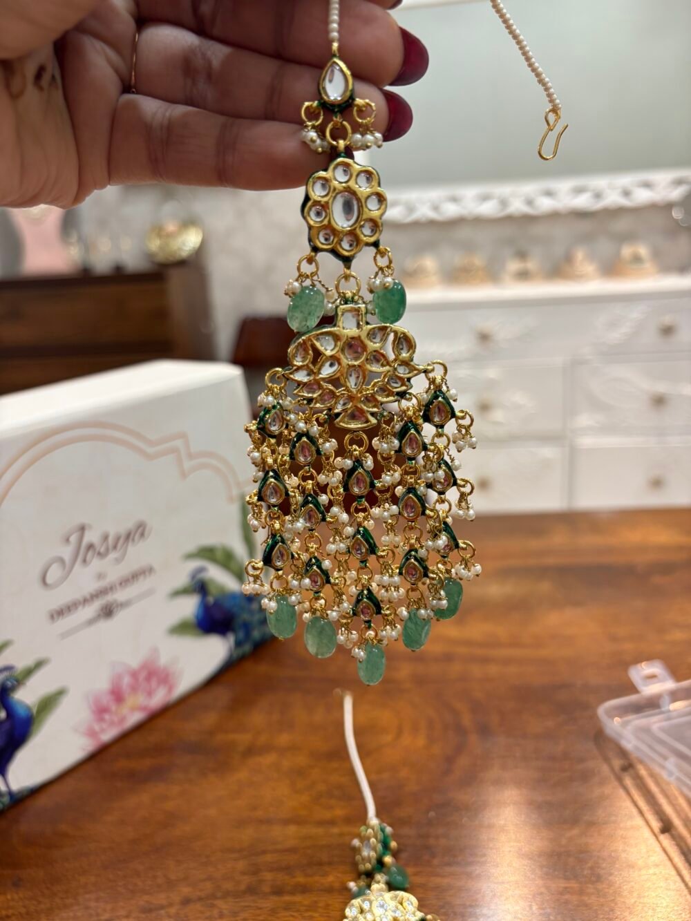 Gitanjali Oversized Kundan Earrings - Image 7