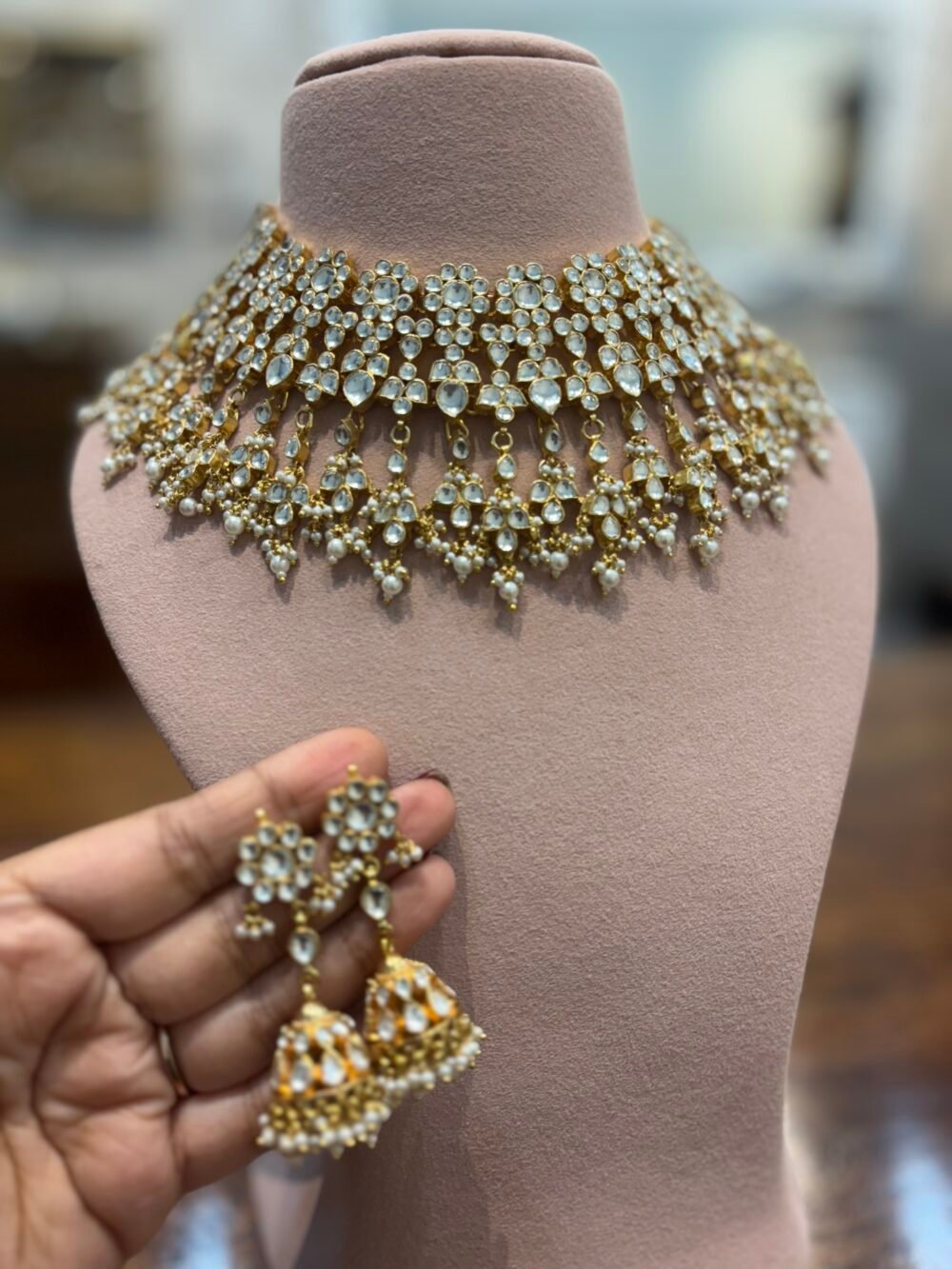 Hansika Bridal Kundan Necklace Set - Image 8