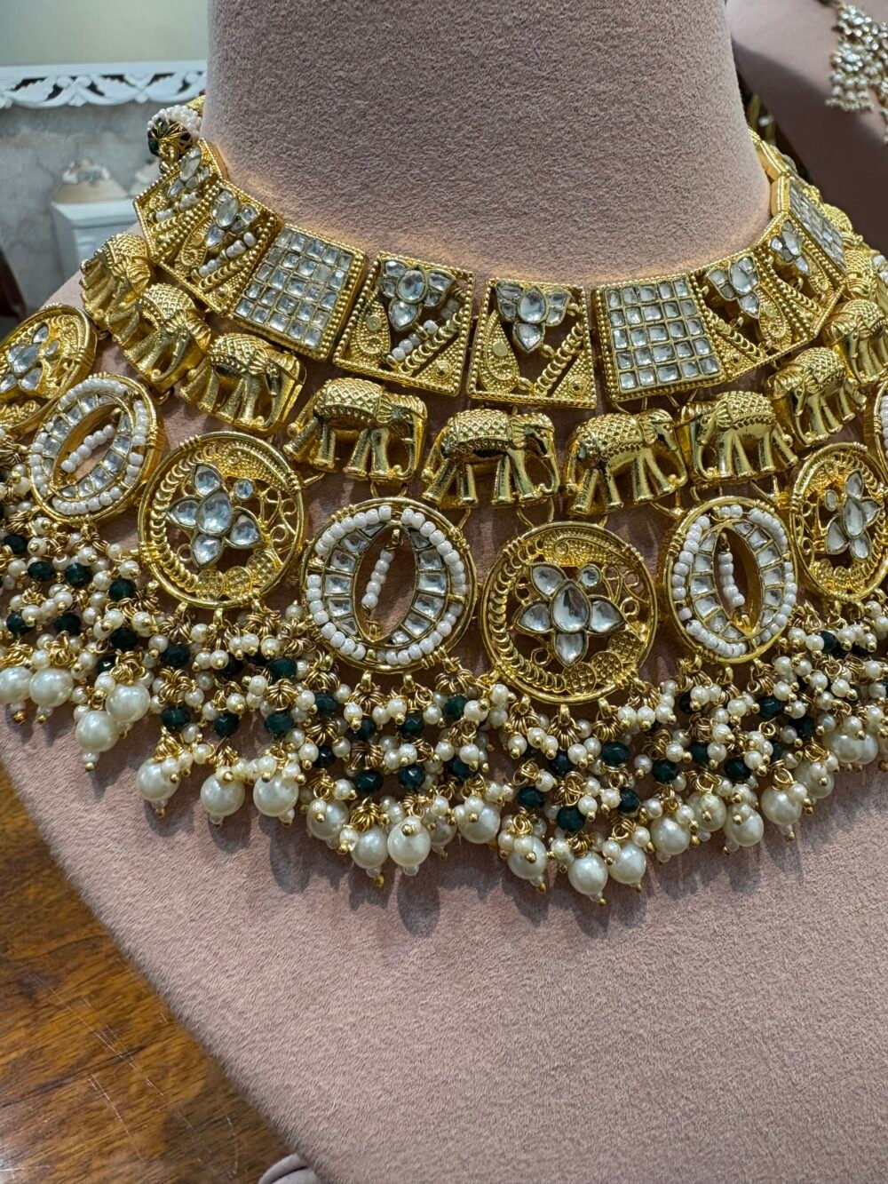 Ibha Bridal Kundan Necklace Set - Image 2