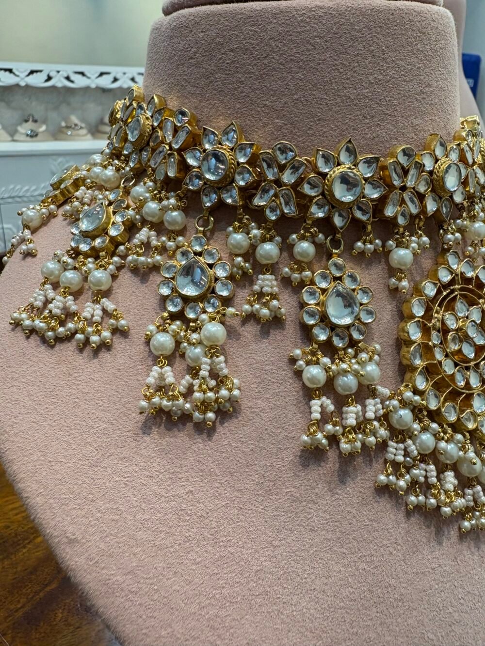 Hridaya Bridal Kundan Necklace Set - Image 4