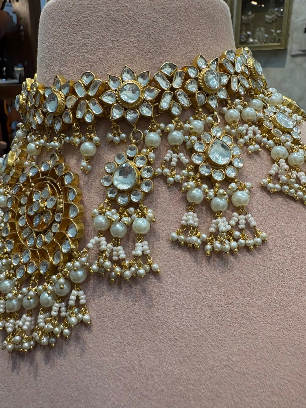 Hridaya Bridal Kundan Necklace Set - Image 3