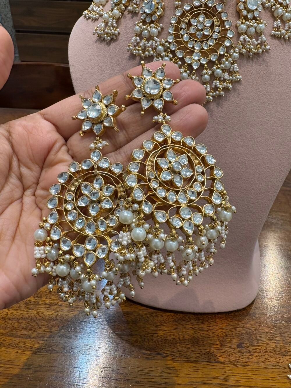 Hridaya Bridal Kundan Necklace Set - Image 7