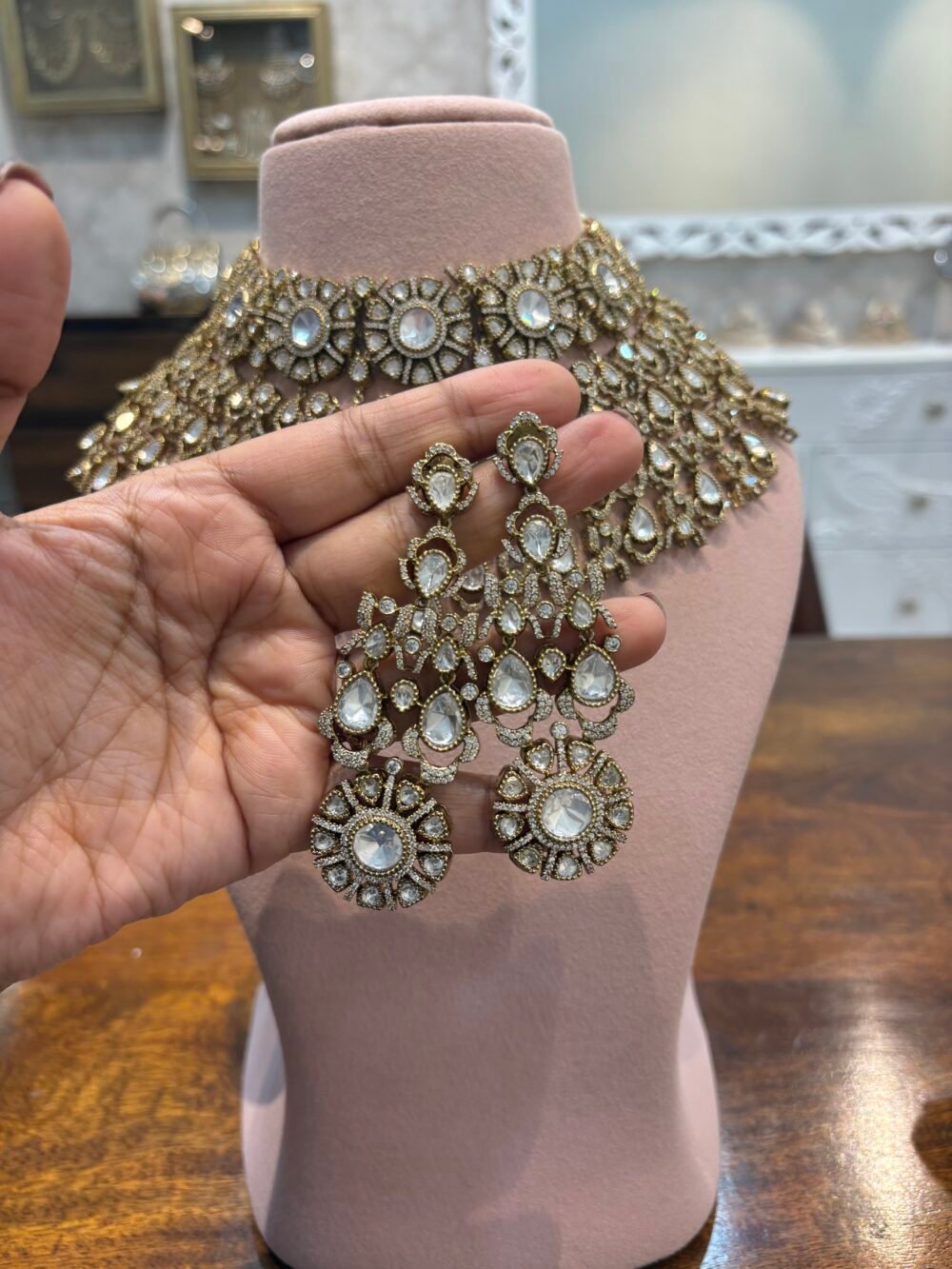 Ilina Polki Bridal Choker Set - Image 8