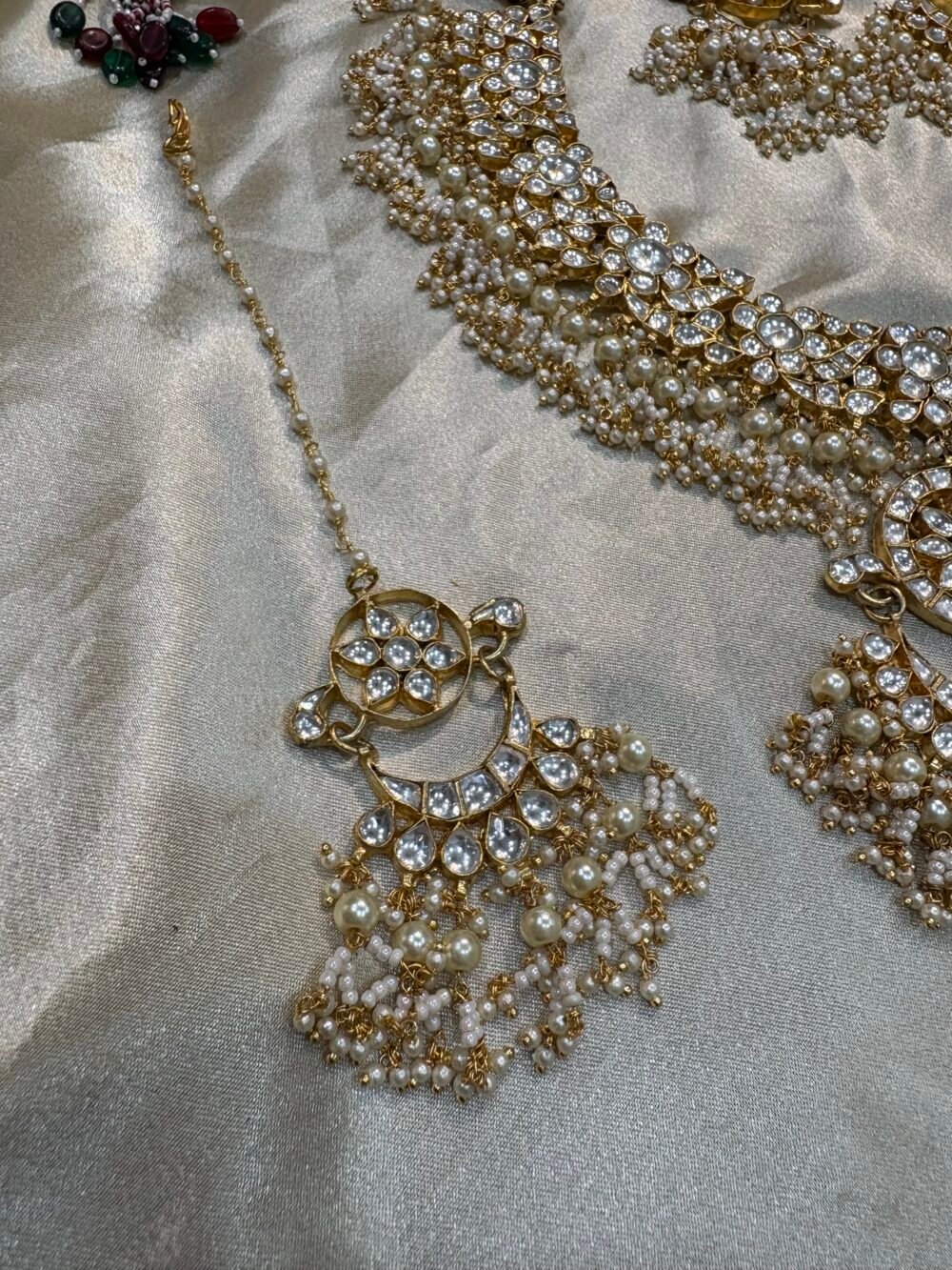 Aathira Kundan Bridal Necklace set - Image 8